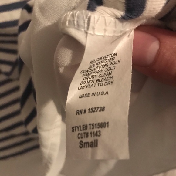 Newbury Kustom Navy and White striped blouse - Picture 6 of 6